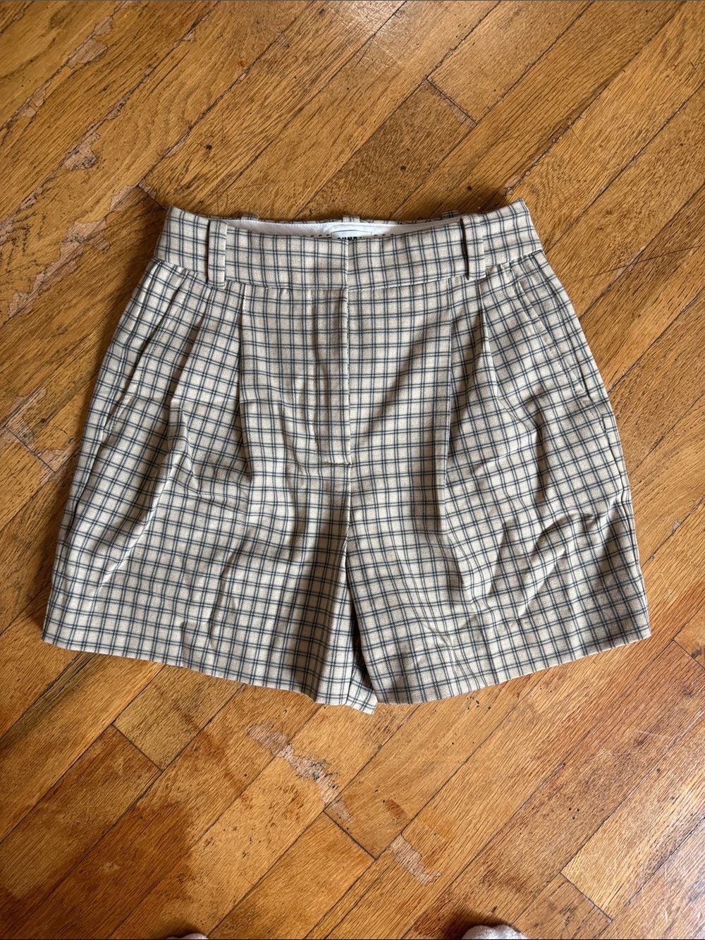 Plaid High-Waist Women's Shorts